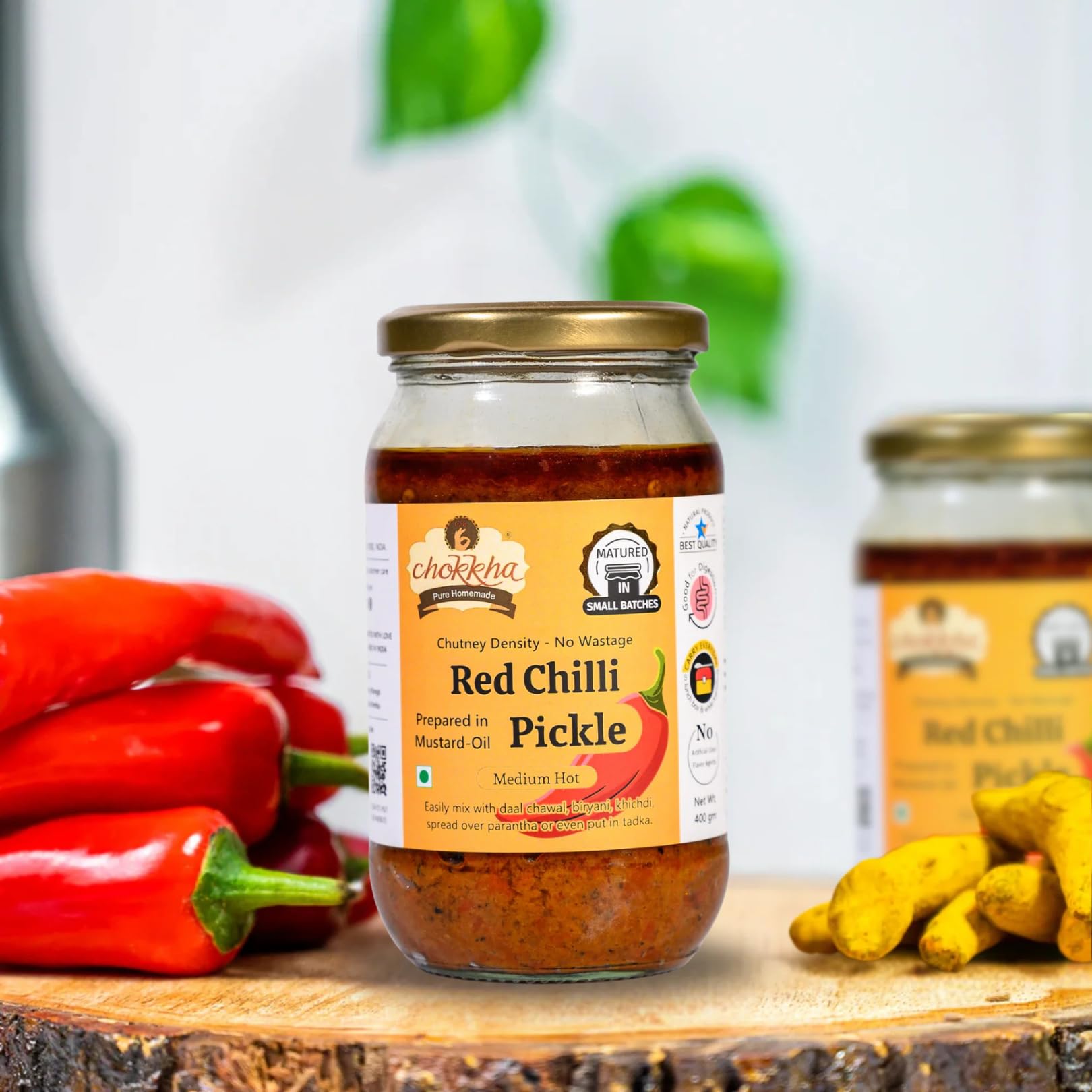 Homemade Red Chilli Pickle (Chutney Form) | Lal Mirch ka Achar | Traditional Age Old Recipe | Sundried and Freshly Grounded Spices | No Vinegar, Colors or Additives | Mustard Oil Sarso | Medium Spicy | 400 Gm