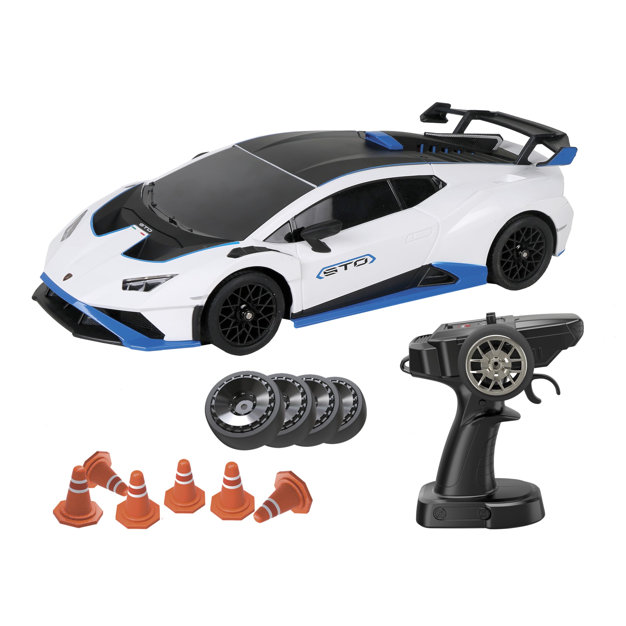 Silverlit – 4Speed – Lamborghini Drift 1:18 Zdalnie sterowany samochód – RC dla dzieci 2,4 GHz – Spektakularne poślizgi – 2 zestawy opon – Zdalnie sterowany pojazd w skali 1:18