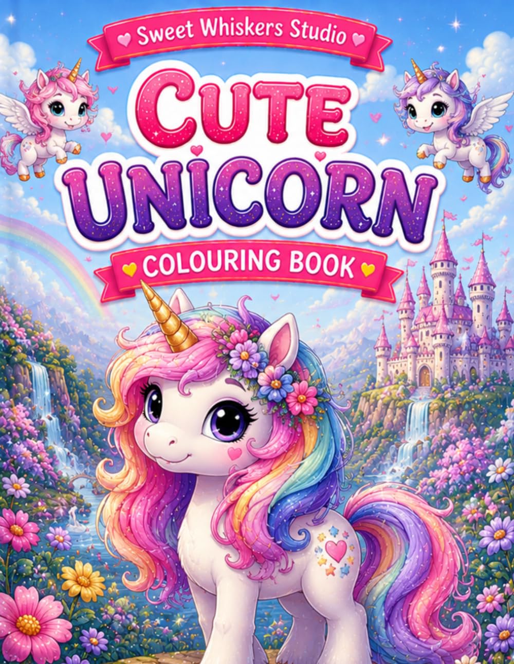 Cute Unicorn Colouring Book