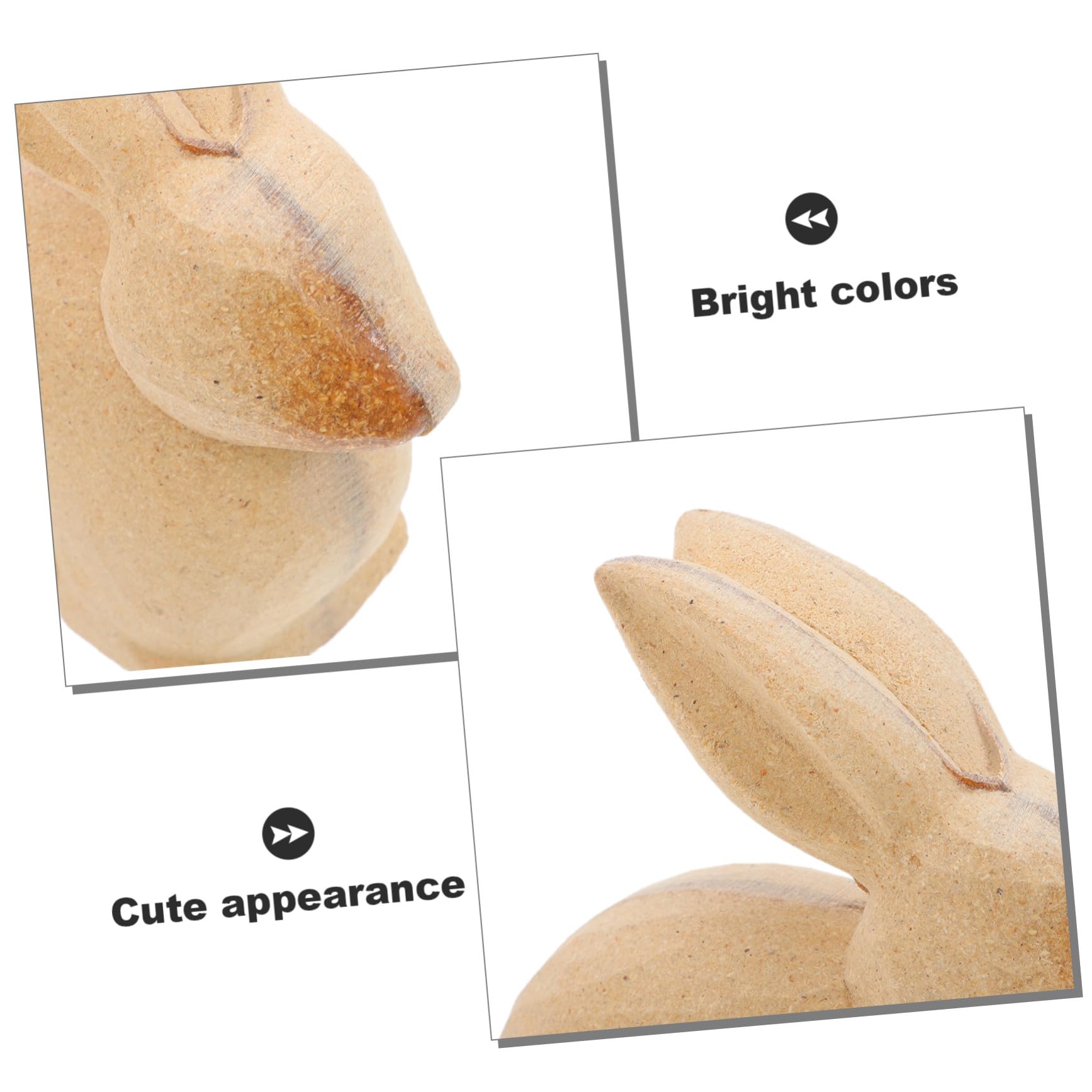 Figura de Conejo de Madera para Manualidades, 4 Piezas sin Pintar
