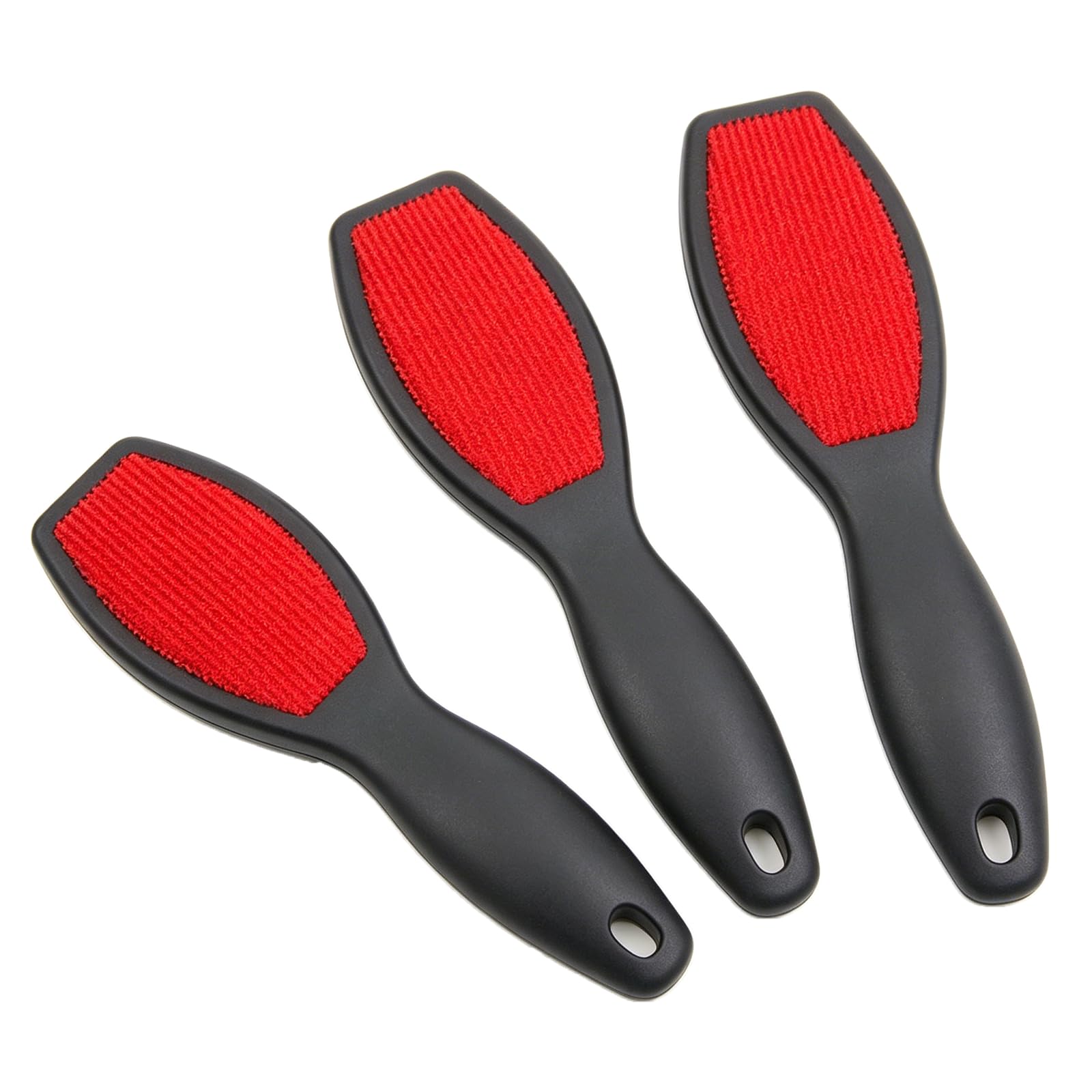 Glimbely 3Pcs Black Lint Remover Pet Hair Remover Brush for Clothes Carpet Tool Portable Lint Roller Scraper for Fabric, Sofas, Beds, Blankets (Black)