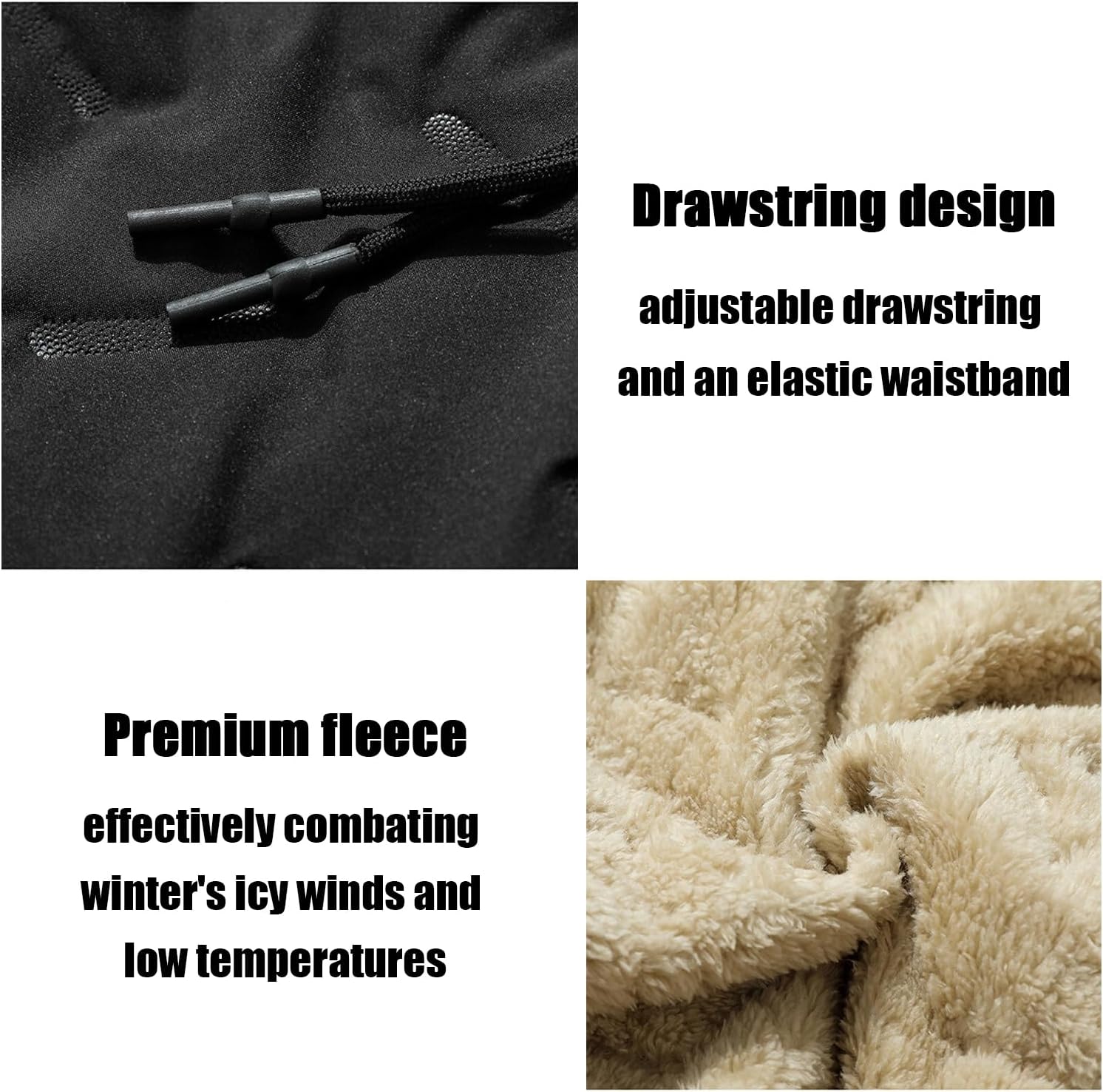 Fleece Pants Unisex Fleece Lined Waterproof Pants, Sherpa Lined Sweatpants Women
