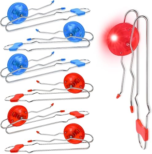 Vista 8 de Sumind 6 piezas de ruedas giratorias magnéticas retro, juguete de Navidad iluminado, rieles giroscópicos, Twirler, clásico, vintage, truco, Yoyo