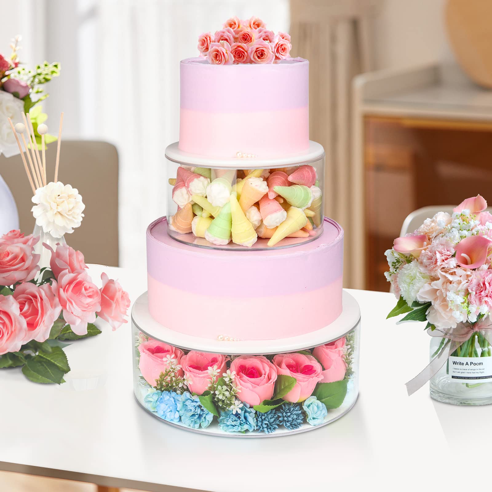 Espositore per torte in acrilico, espositore per cupcake, da