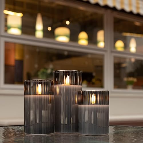 Miniatura 10 de ANGELLOONG Velas sin llama con control remoto, velas que funcionan con pilas con llama parpadeante, velas LED falsas con temporizador eléctrico para