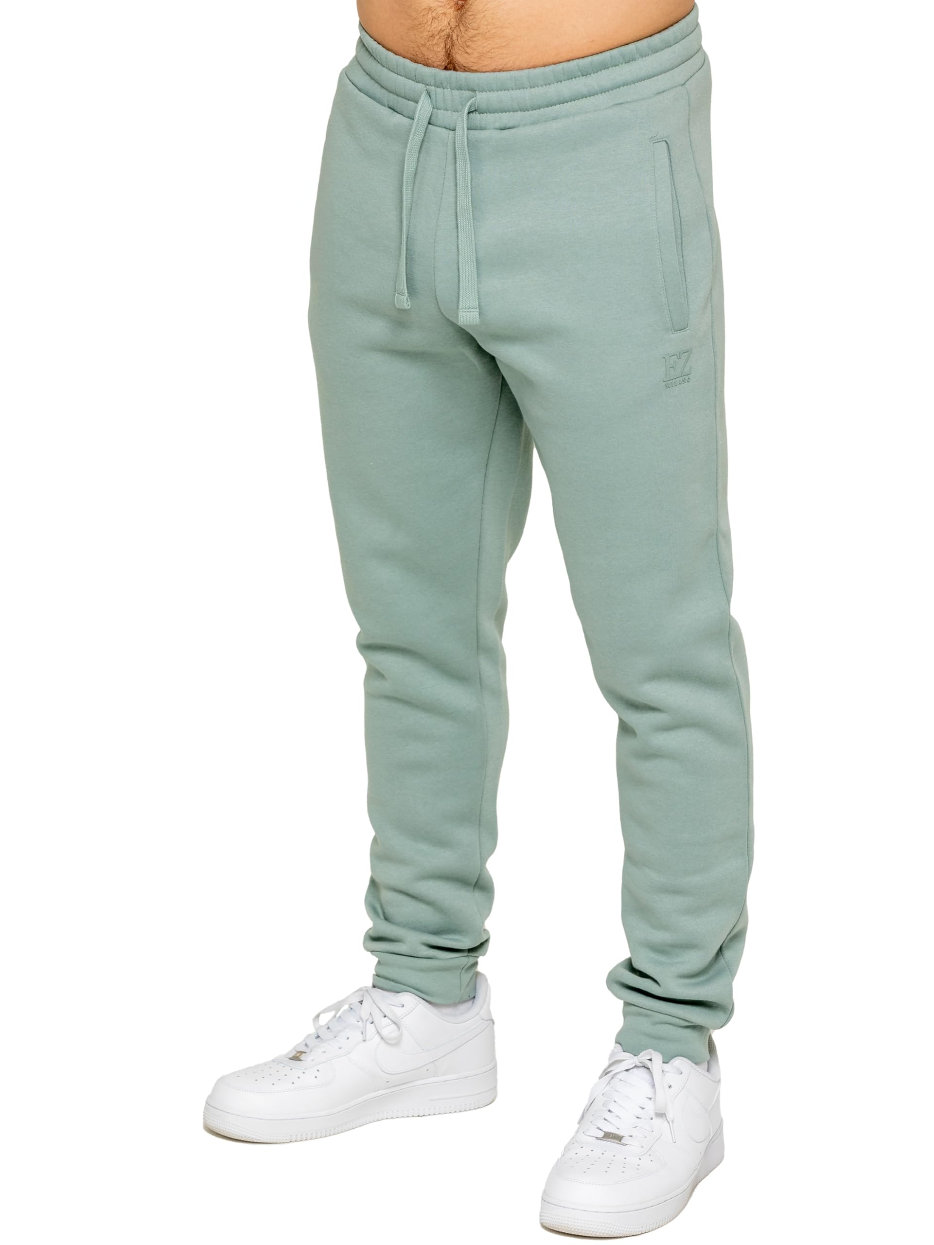 989Zé ENZO Mens Joggers Fleece Lined Soft Warm Sweatpants Tracksuit Bottoms Casual Trousers (UK, Alpha, XL, Regular, Regular, Sage)