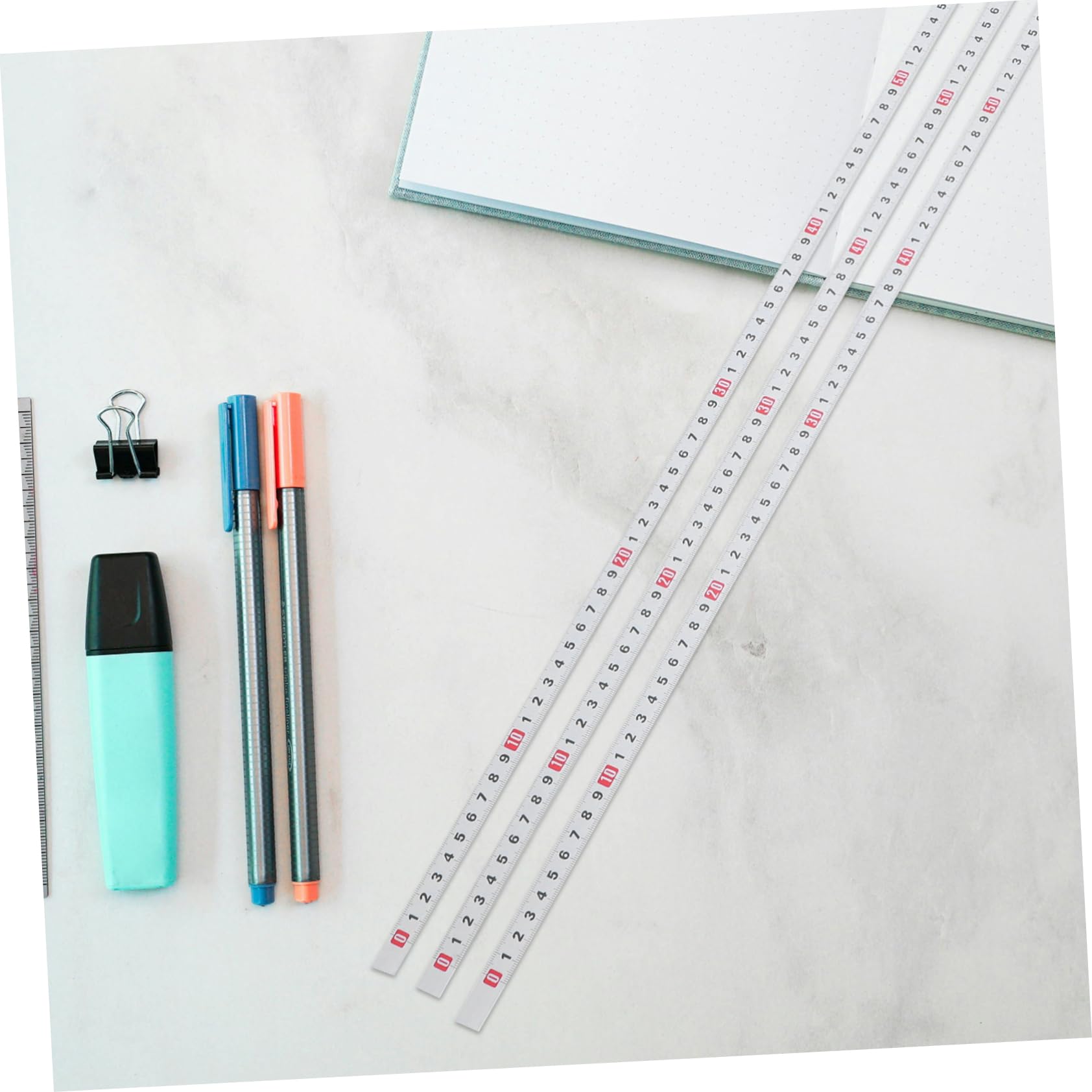 UKCOCO 15pièces Règle Adhésive Métallique Ruban De Mesure Auto-collant Pour Atelier Bureau Mur Outil Pratique Pour Mesure Précise