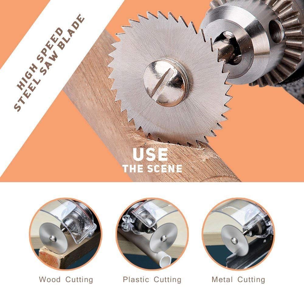 34 PCS Rotary Cutting Wheels Tool Kit,Mini Diamond Cutting Wheel, Circular Saw Blades and Resin Cut-Off Wheels for Woodworking Metal Glass Plastic Stone