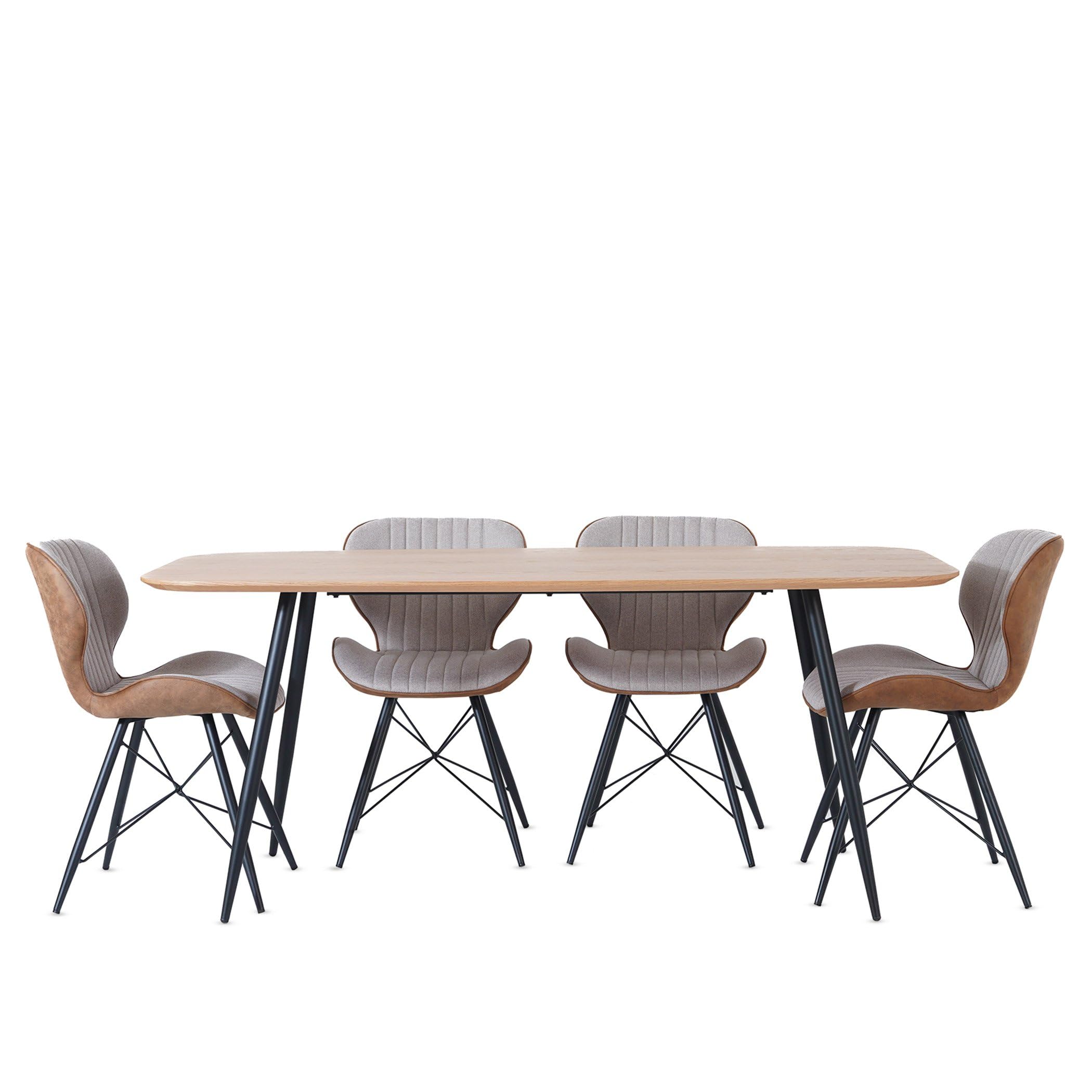 PAN Home Wexon 1+6 Dining Set - Natural & Light Brown