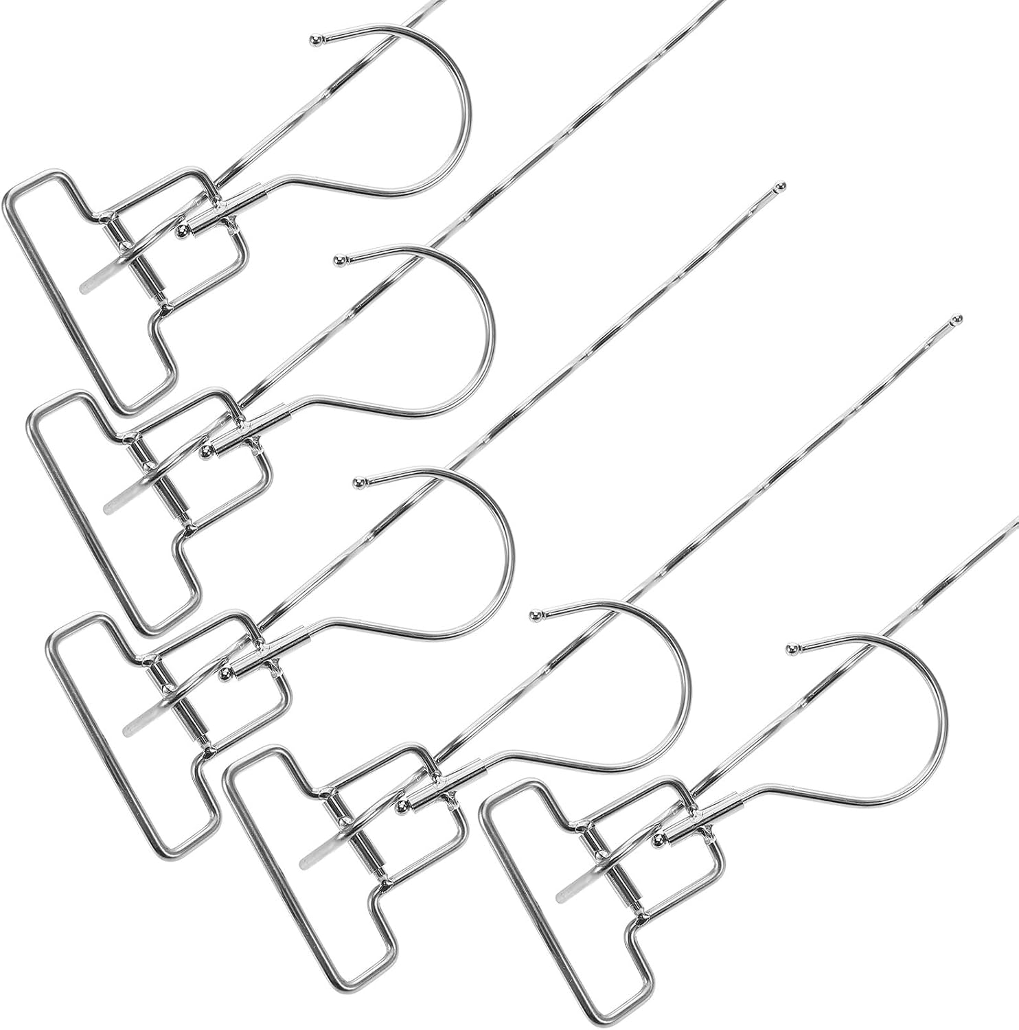 TOYANDONA Portable Stainless Steel Clothes Drying Rack with Rotatable Hooks