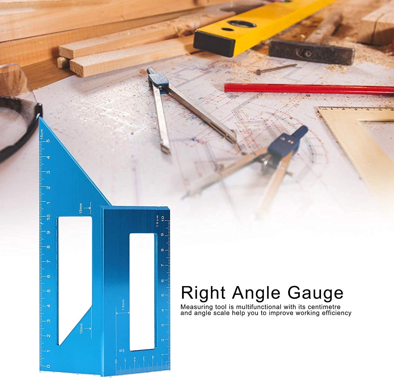 Utensili Lavorazione Legno Mini Righello Quadrato In Alluminio, Ricerca Centro 90° Per Carpentieri Strumento Marcatura