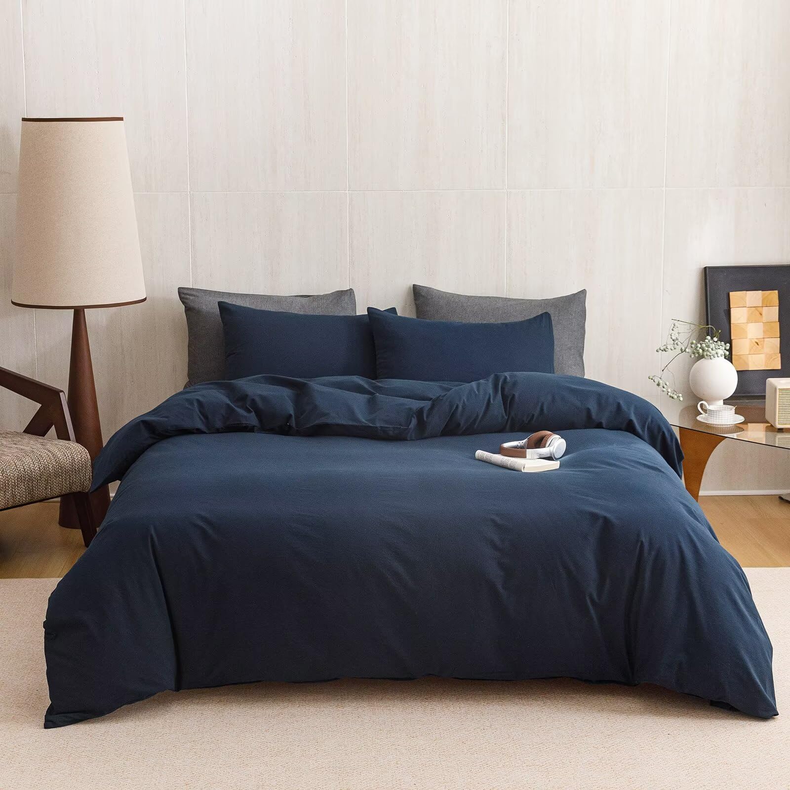 Washed Cotton Comforter Set - Twin 3Pcs -22 Washed Cotton Comforter Set - Twin 3Pcs -22