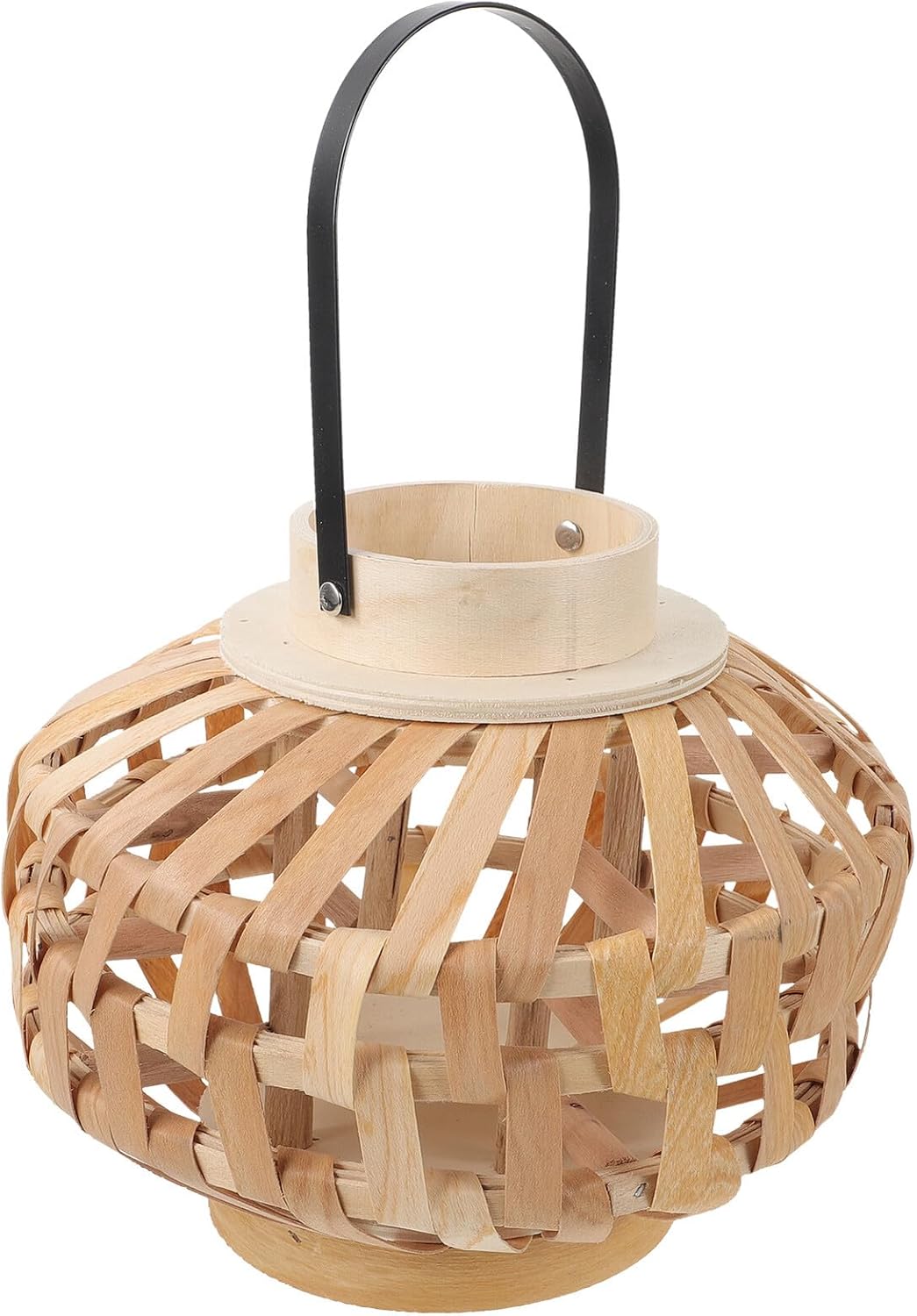 Vintage Small Woven Candle Lantern Decorative Candlestick Stand for Home Décor and Restaurant Table Centerpiece, Portable Rustic Wicker Tea Light Holder Without Candle