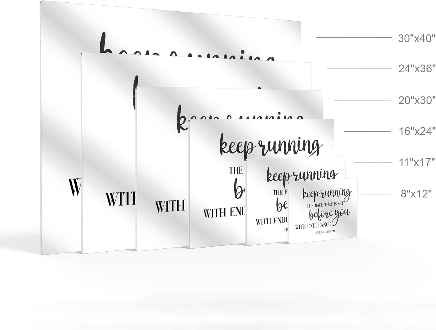 Smile Art Design Keep running the race that is set before you with endurance Hebrews 12:13 NIV Scripture Wall Art Metal Print Bible Verse Christian Religious Inspirational Gift Ready to Hang 8x12