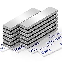 Vista 34 de Mikede - Imanes de barra de neodimio con adhesivo doble cara - Paquete de 12 potentes imanes de tierras raras - 2.36 x 0.4 x 0.12 pulgadas