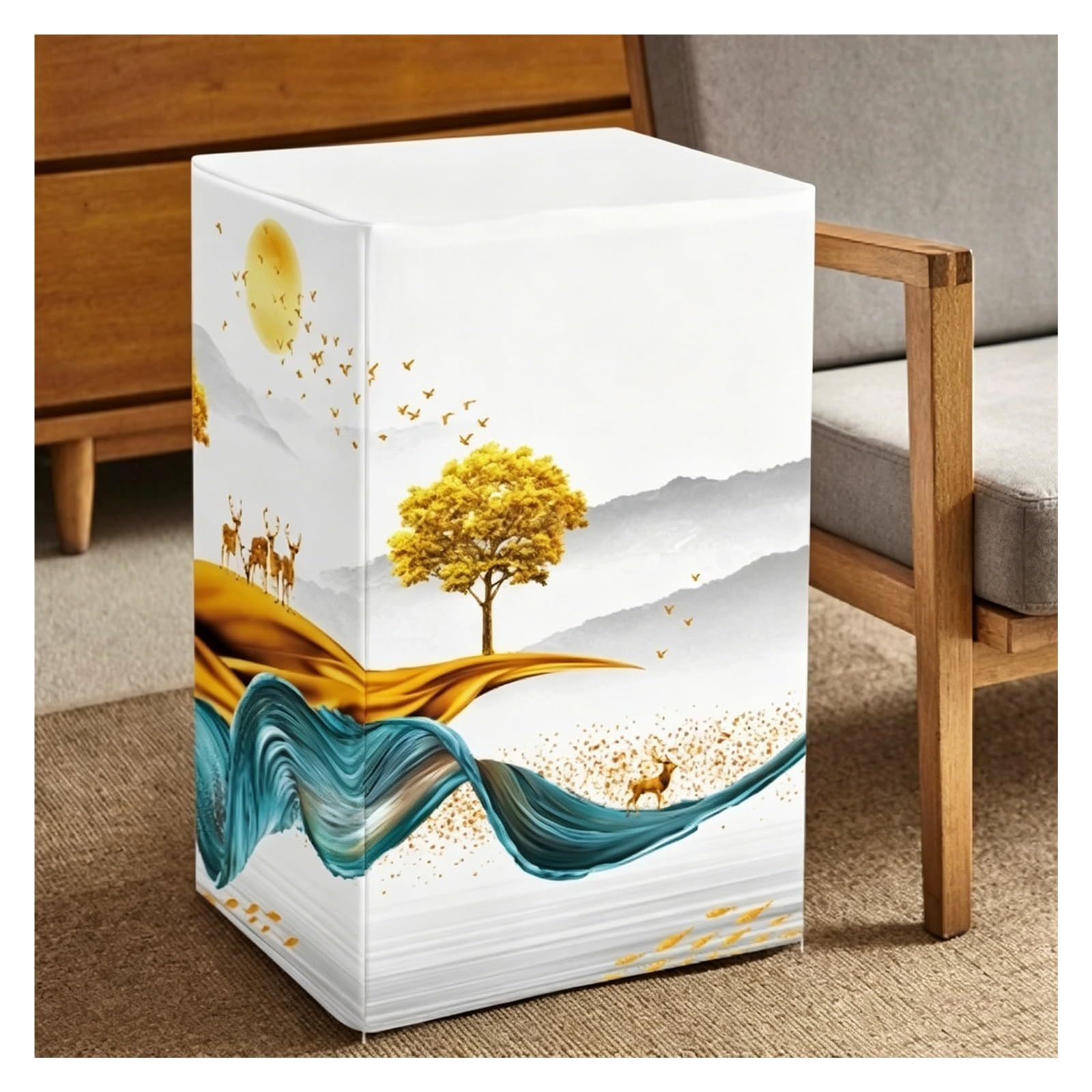 CHZDPP Customized Safe Covers with Front Opening, Full-Coverage Safe Dust Cover for Fridge/Bedside Table, Polyester Cabinet Covers(B,28x20x47in/70x50x120cm)