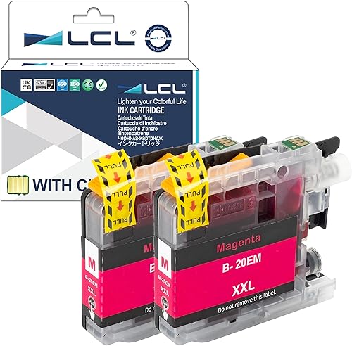 Miniatura 9 de LCL Cartucho de tinta de repuesto compatible para Brother LC20E LC20EY XXL MFC-J5920DW MFC-J775DW MFC-J985DW (paquete de 2 amarillo)