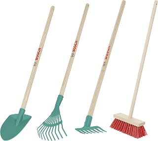 Theo Klein 2794 Bosch Garden Tool Set I Consisting of Shovel, Leaf Rake, Rake and Broom I Toys for Children Aged 3 and over