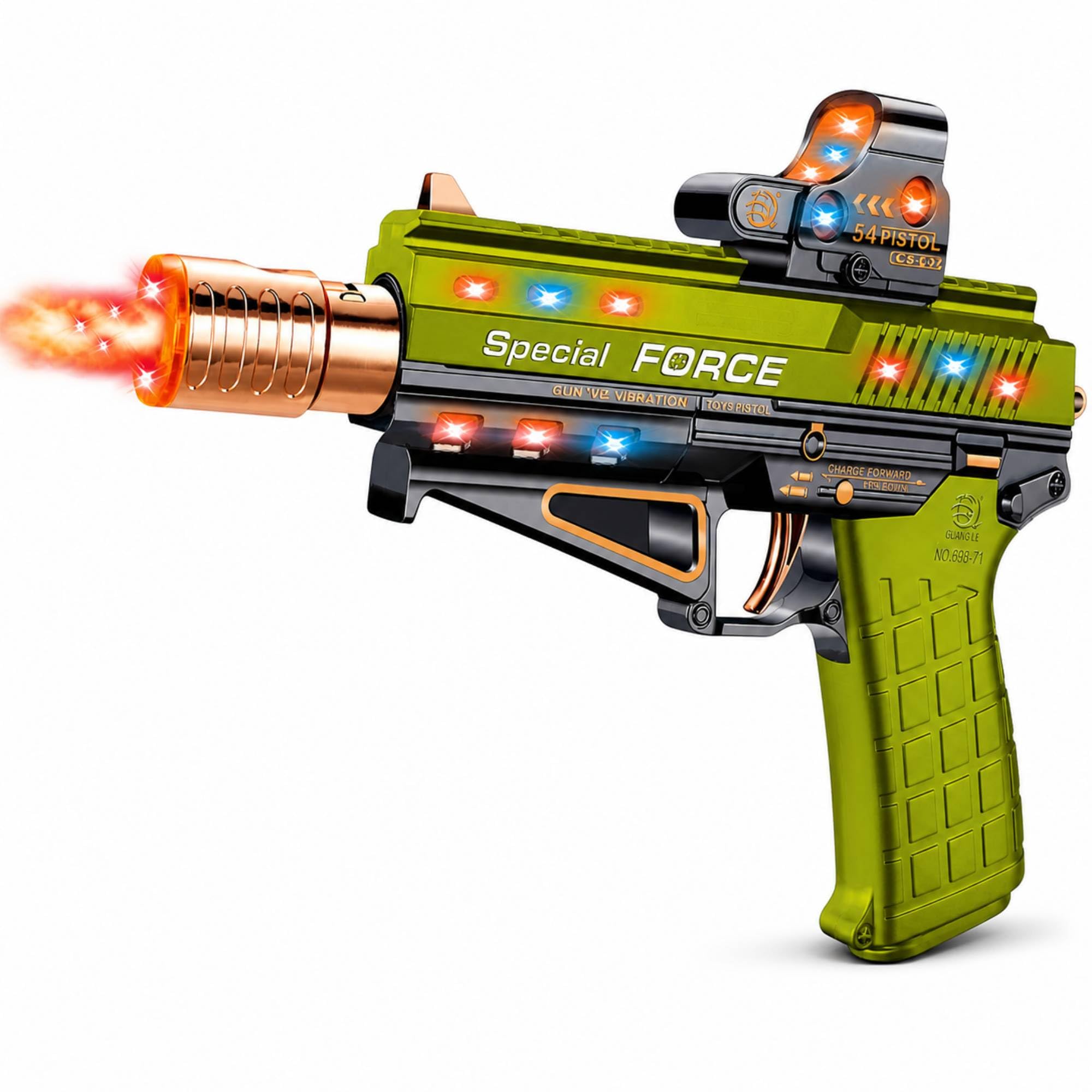 Smoke Gun for Kids with Light, Water Mist, Sound & Vibration, Musical Weapon, Heavy Plastic Material, Metallic Finish, Pack of 1 (Special Force Gun)-image-10