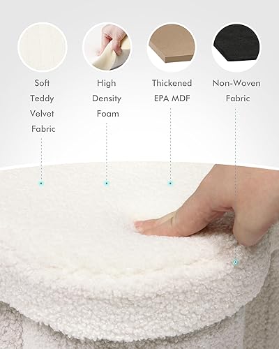 Miniatura 6 de B FSOBEIIALEO Cubo otomano de almacenamiento, otomanas en forma de flores con reposapiés de almacenamiento para sala de estar, asiento otomano