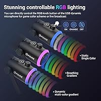 Vista 4 de FDUCE USB/XLR Gaming Microphone kit, Dynamic PC Mic for Podcasting Streaming, Computer RGB Mic Kit with Desktop Stand, Mute Button and Headphone