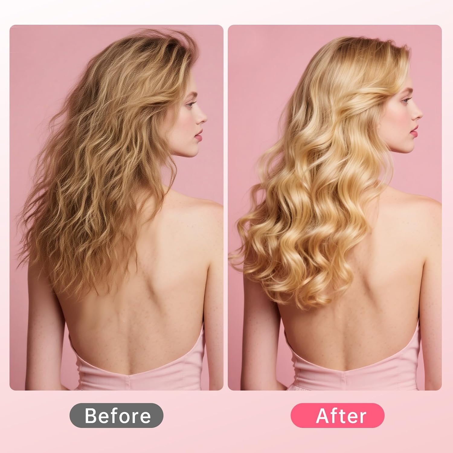 Hahahope Professional 2 Inch Curling Iron with Clamp - Large Barrel Curling Wand for Long Hair,Global Voltage, 8 Adjustable Heat Settings, Lightweight Design