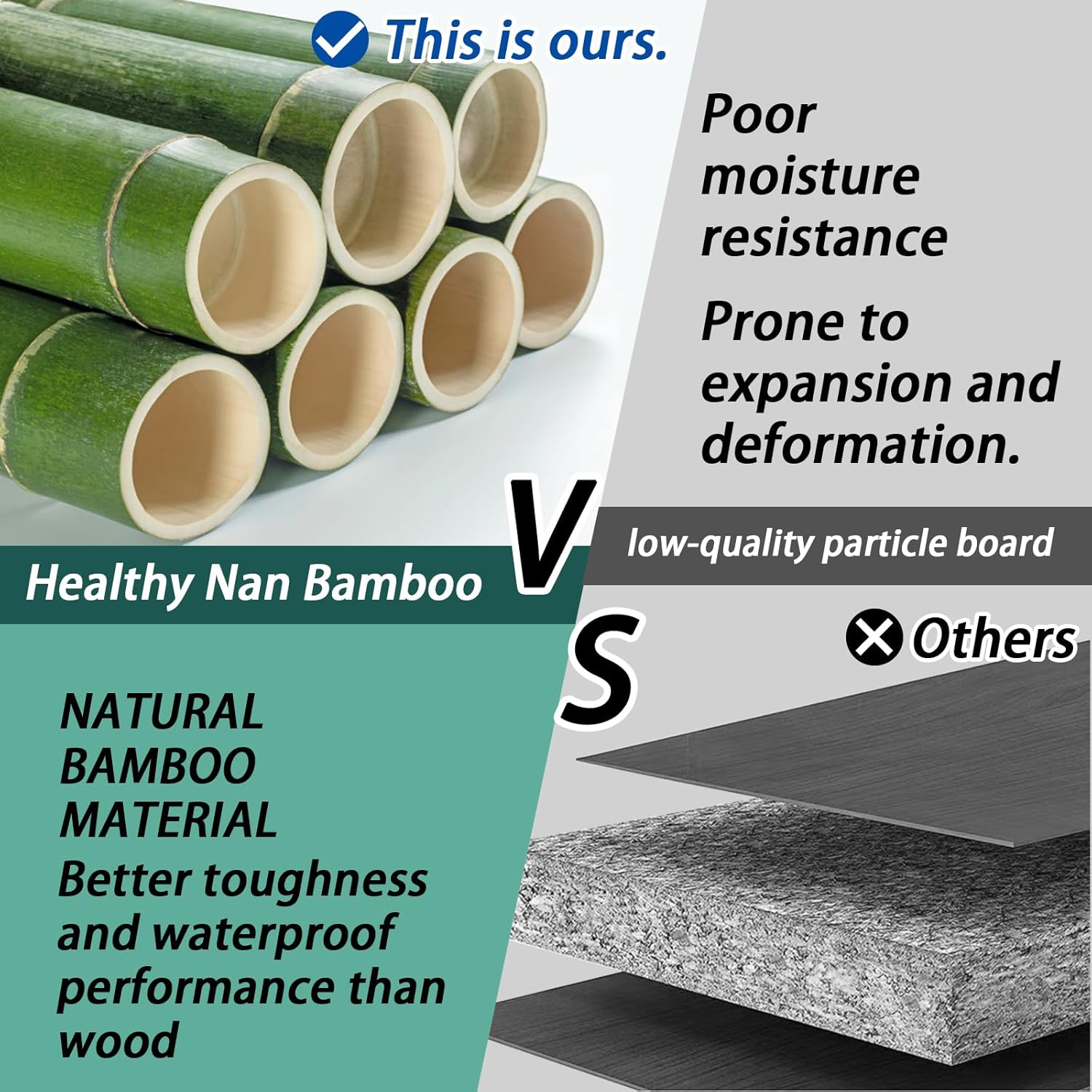 Bamboo Clothing Garment Rack, 8 Tier Clothes Storage Hanging Rack, Portable Wardrobe Closet Organizer With Top Shelf, Shoe Storage Shelves for Bedroom Natural 3 - 39.37 in