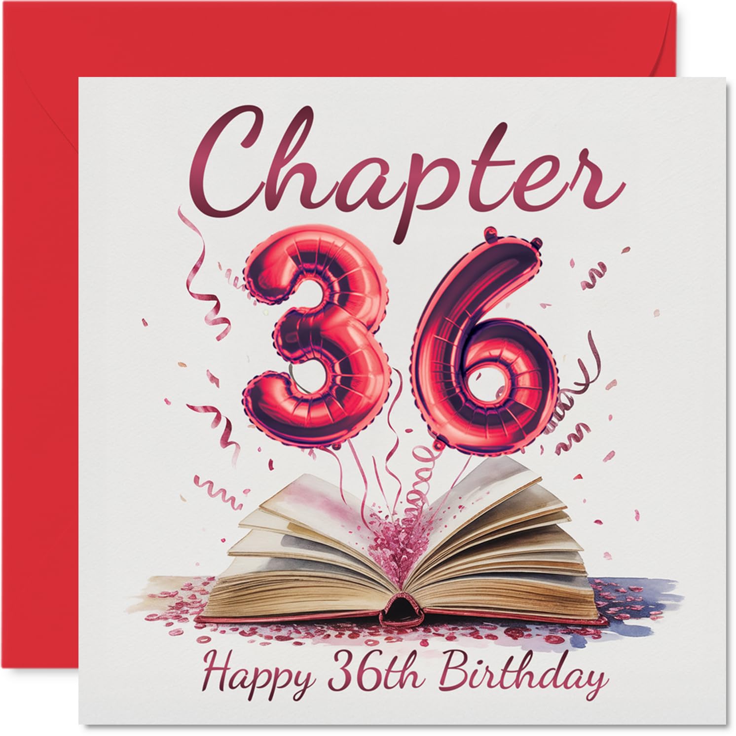 36th Birthday Cards for Women Men - Start of Another Chapter - Happy Birthday Card for 36 Year Old Woman Man Niece Daughter Wife Sister, 145mm Bday Greeting Cards