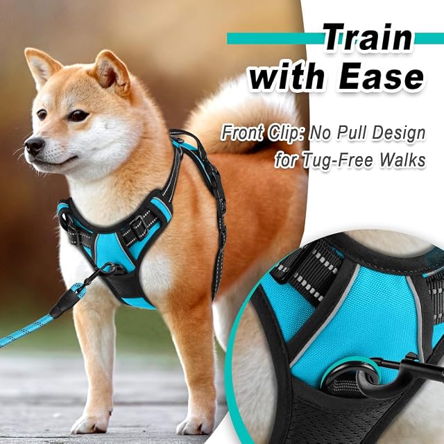 Foto 2 de 8 de BARKBAY Arnés Reflectante para Perro con Clip Frontal y asa de fácil Control para Caminar, Entrenar, Correr
