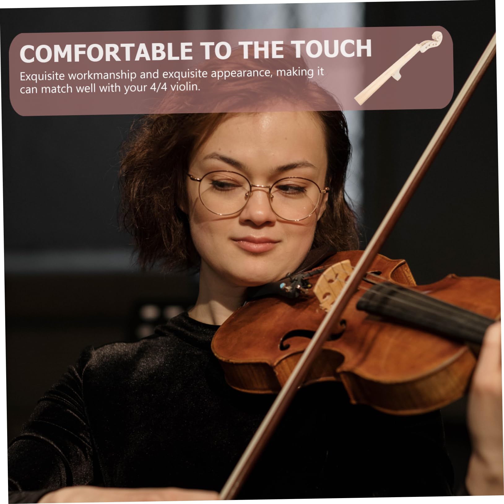 Holibanna Unfinished Violin Fingerboard Neck Head Replacement Accessory for Violins Durable Maple Material for DIY Violin Repairs and Maintenance