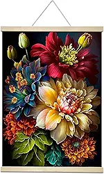 Kits de pintura por números para adultos com cabide de moldura, kits de pintura a óleo DIY por números para adultos iniciantes em tela para decoração de parede de casa presentes de aniversário de