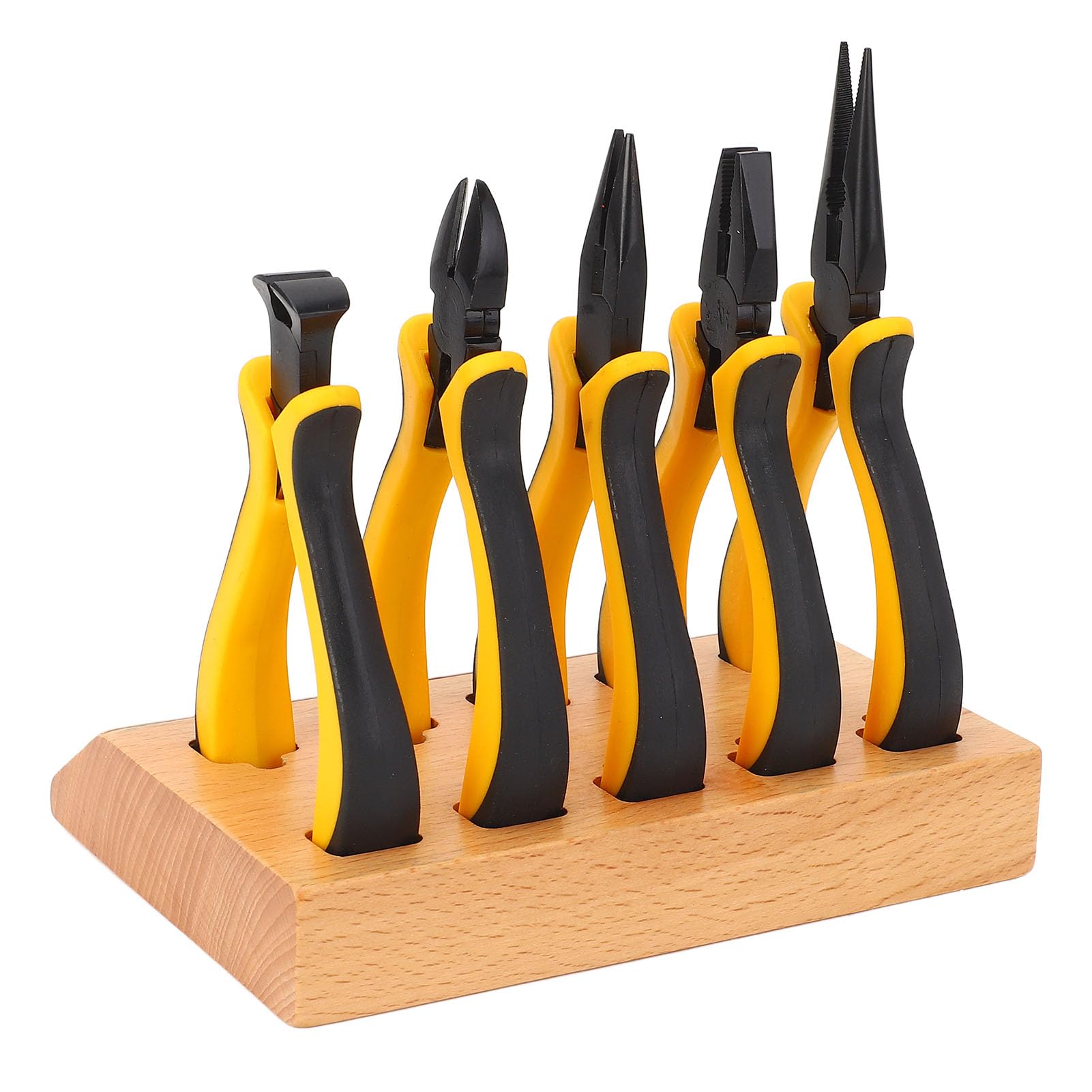 Schmuckzangen-Set, legierter Stahl, Gummi, 10,2 cm, Ohrring-Bastelzangen-Set mit Holzsockel, professionelles Schmuck-Reparatur-Werkzeug für Uhrmacher, Juweliere