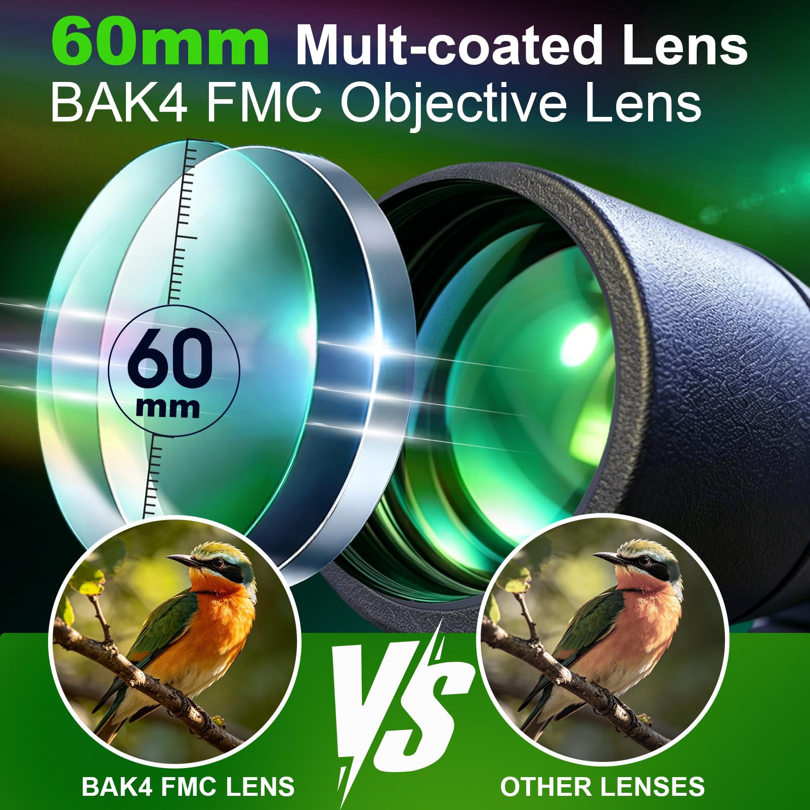 Lunette d'observation des oiseaux légère avec trépied 25-75x60