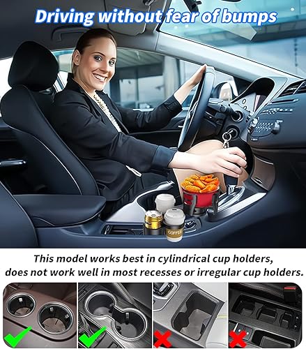 Miniatura 5 de Adaptador de expansor de bebidas multifunción 4 en 1, expansor multiuso para portavasos de automóvil con expansor de portavasos solar ajustable para