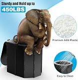 WADEO Portable Camping Toilet, Foldable Heavy Duty Travel Toilet for Adults, Sturdy 400lbs Capacity, Compact Car & Van Toilet with Lid & Bags for Camping, Hiking, Road Trips (Black + Seat Cushion) - 3