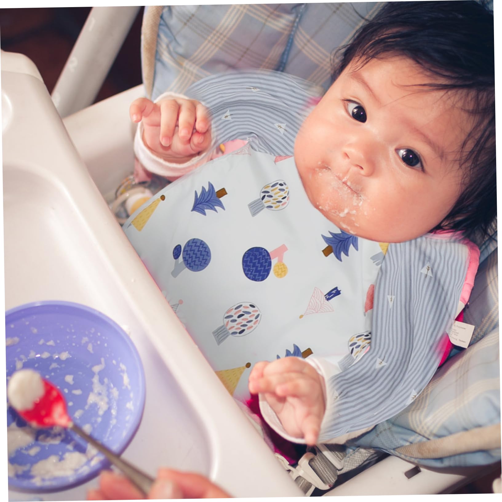 HEMOTON 4 Pezzi Di Grembiule Per Bambini Grembiule Per Bavaglini Bavaglino Per L'Alimentazione Del Bavaglino Da Pranzo Per Bambini Alla Moda