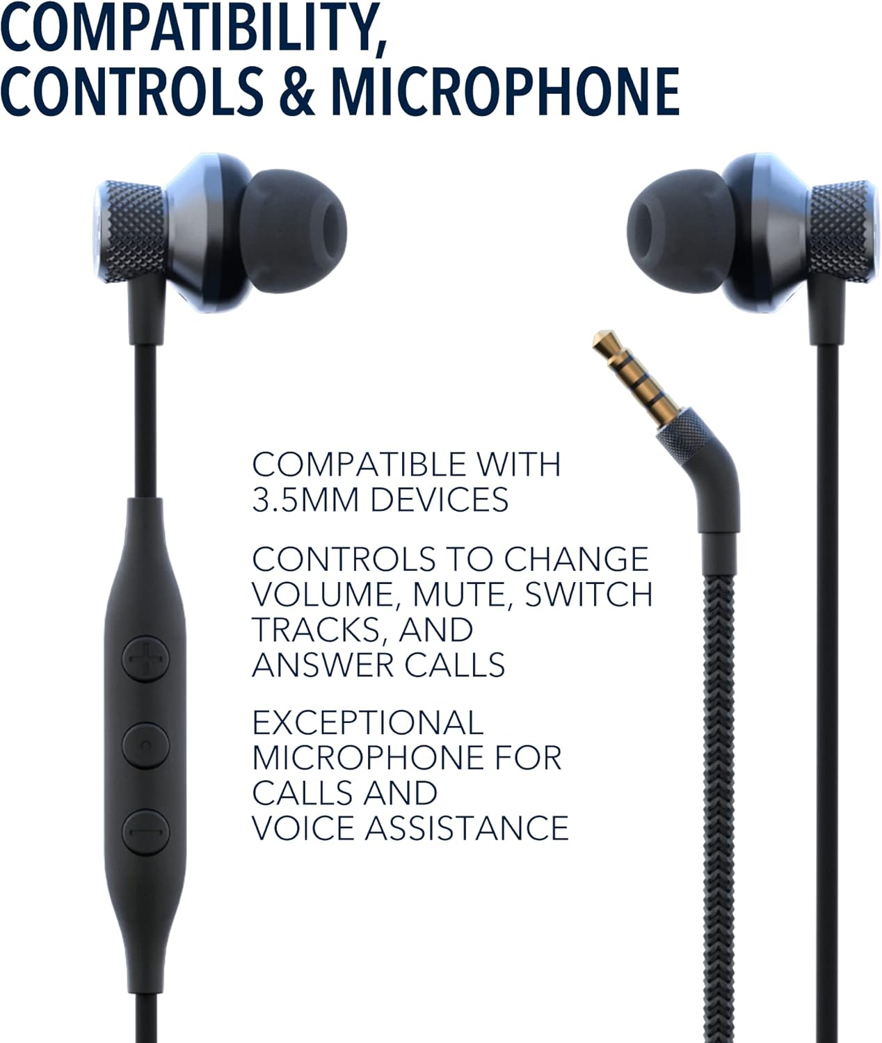 F2 Planar Magnetic Dual Driver Wired HiFi in-Ear Headphones - Earbuds, Pro-Sound Quality with 2 High-End Drivers, Total Clarity & Deep Bass, Sound Isolating Secure Fit, Controls, Mic, 3.5mm