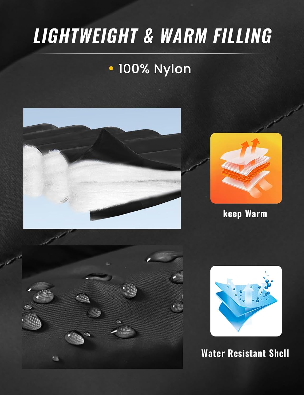 Rdruko Men's Puffer Vest Lightweight Outerwear Winter Warm Outdoor Hiking Casual Vest with 5 Pockets - Image 4