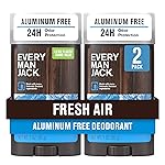 Every Man Jack Fresh Air Mens Deodorant - Stay Fresh with Aluminum Free Deodorant For all Skin Types - Odor Crushing, Long Lasting, with Naturally Derived Ingredients - 3oz (2 Pack)