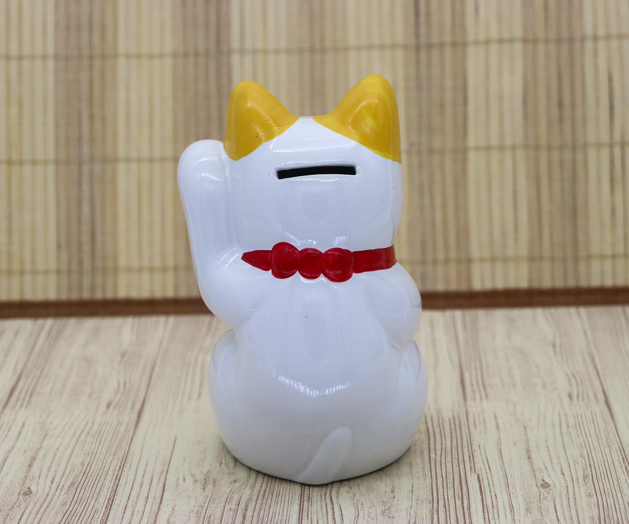 Amazon | クラフトマンハウス 招き猫 貯金箱(中)瀬戸焼 開運 黄ぶち