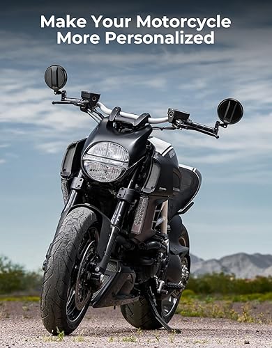 Miniatura 8 de KEMIMOTO Espejos Universales para Motocicleta, Espejos Laterales y Traseros para Manillar de Motocicleta Giratorias 360°, Compatibles con Manillar