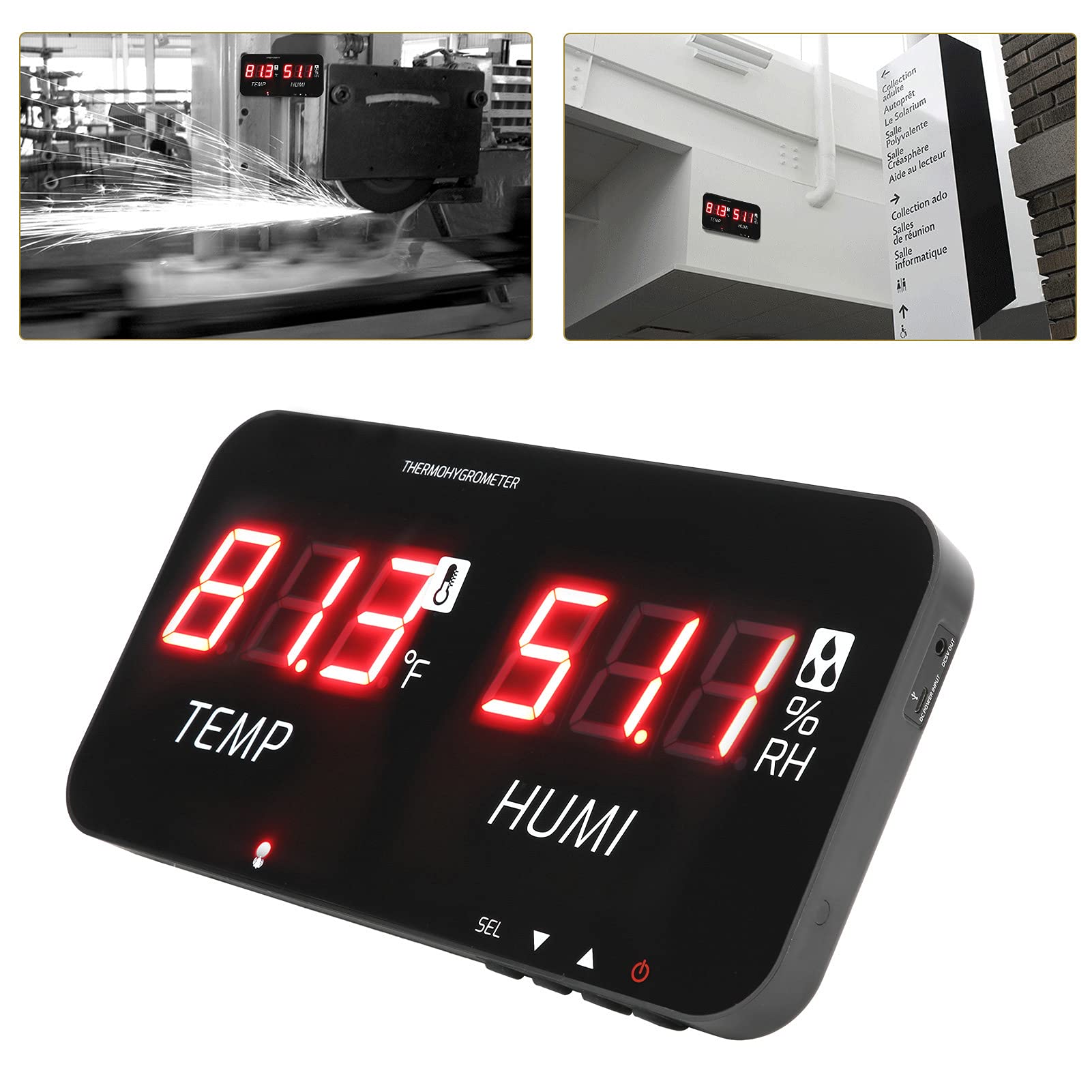 aqxreight Higrómetro Digital TA623A Temperatura Humedad de Alta Precisión con Pantalla Retroiluminada y Alarma para Uso Industrial y Doméstico