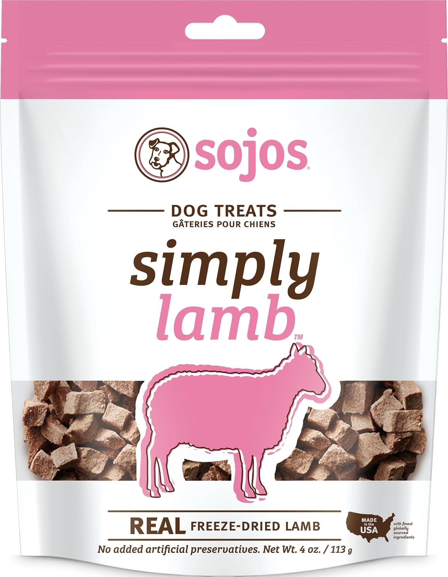 Sojos Simply Freeze Dried Dog Treats, Grain Free, Natural, Lamb Recipe