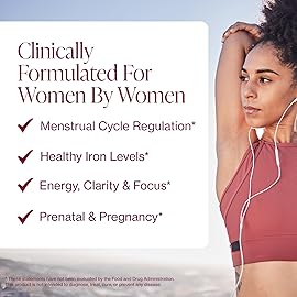 Iron Supplement for Women - Gentle Chelate Iron Bisglycinate 25mg with Vitamin C, B6, B12 Folic Acid - Supports Iron Deficiency, Menstrual Health & Energy - 120 Count