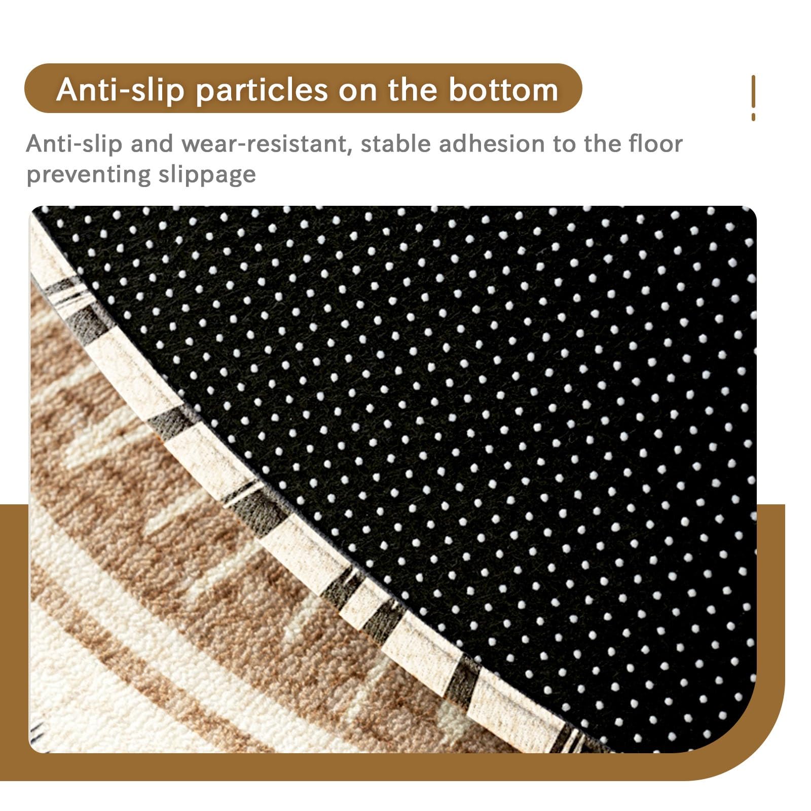 Tapete marrón para silla de oficina para alfombras y suelos de madera dura, tapete de escritorio antideslizante para alfombras de pelo bajo, fácil de enrollar y fácil de limpiar, 100 x 160 cm