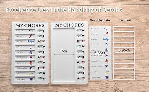 Miniatura 5 de Tabla de tareas de 2 piezas para varios niños, tabla de tareas portátil de plástico, tablero de lista de verificación, tablero de planificación