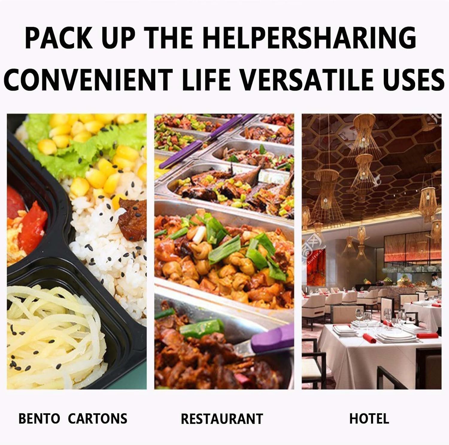 100pc 24 oz square meal prep containers with lids ,disposable to go food containers,Plastic take out food containers With Lid, Reusable food storage containers ，Microwave Freezer Dishwasher Safe - Image 8