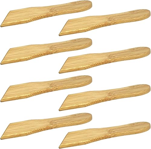 Miniatura 8 de Espátulas de raclette raspadores de bambú natural, 8 piezas