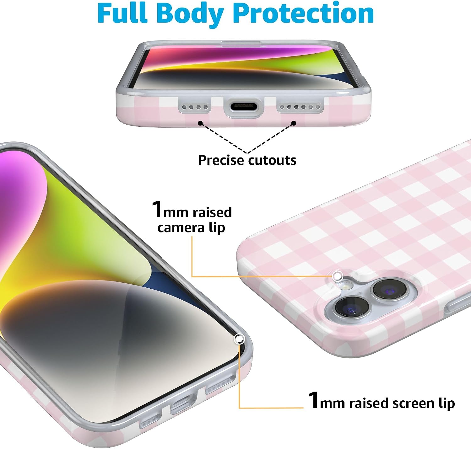 Casely iPhone 16 Plus Case | Pink Plaid | Sunday Best | Compatible with MagSafe | Classic Ultra Thin Design