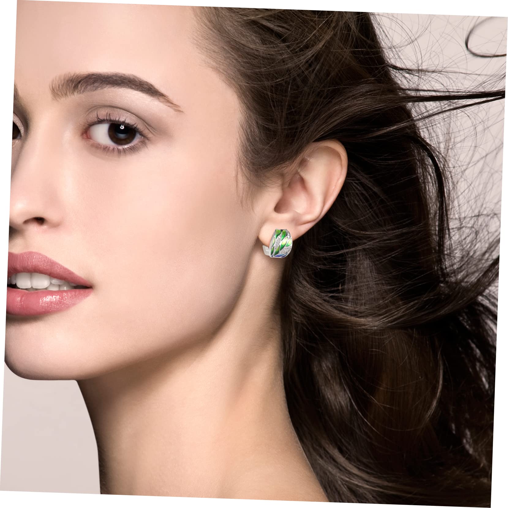 SOIMISS 3paia Orecchini Perno Smalto Forma Di Foglia Creativo Di Gioielli Per Ragazze e Giovani Donne Leggeri e Ipoallergenici Perfetti Per Cerimonie e Occasioni Speciali